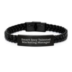 Gifts from Friends for Marketing Manager - Funny Inspirational Interlaced Leather Bracelet Gifts for Marketing Professionals This Christmas