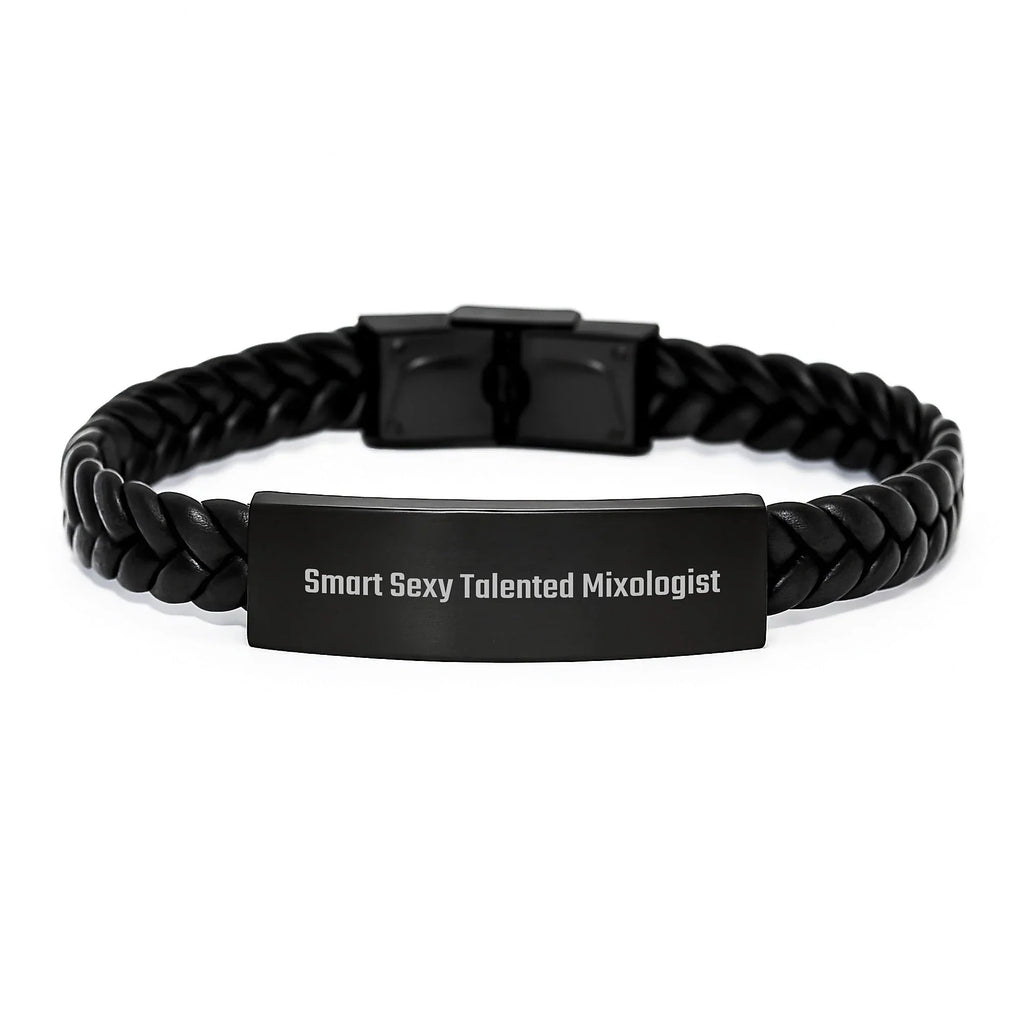 Funny Mixologist Gifts from Friends, Interlaced Leather Bracelet for Men, Smart Sexy Talented Gift for Christmas Unique Presents