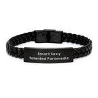 Funny Smart Sexy Talented Paramedic Interlaced Leather Bracelet Birthday, Graduation