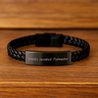 Gifts from Friends Unique Interlaced Leather Bracelet for World's Greatest Postmaster Men Valentine's - Image 2