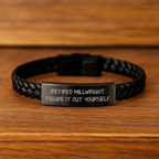 Funny Millwright Gifts, Interlaced Leather Bracelets for Men, Retired Millwright Figure It Out Yourself Inspiration, Graduation Unique Gifts - Image 2