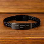 Funny World's Greatest Tool Maker Gifts from Family to Graduate Tool Maker Men Interlaced Leather Bracelet - Tool Maker Unique Gifts - Tool Maker Engraved Leather Strap - Image 2