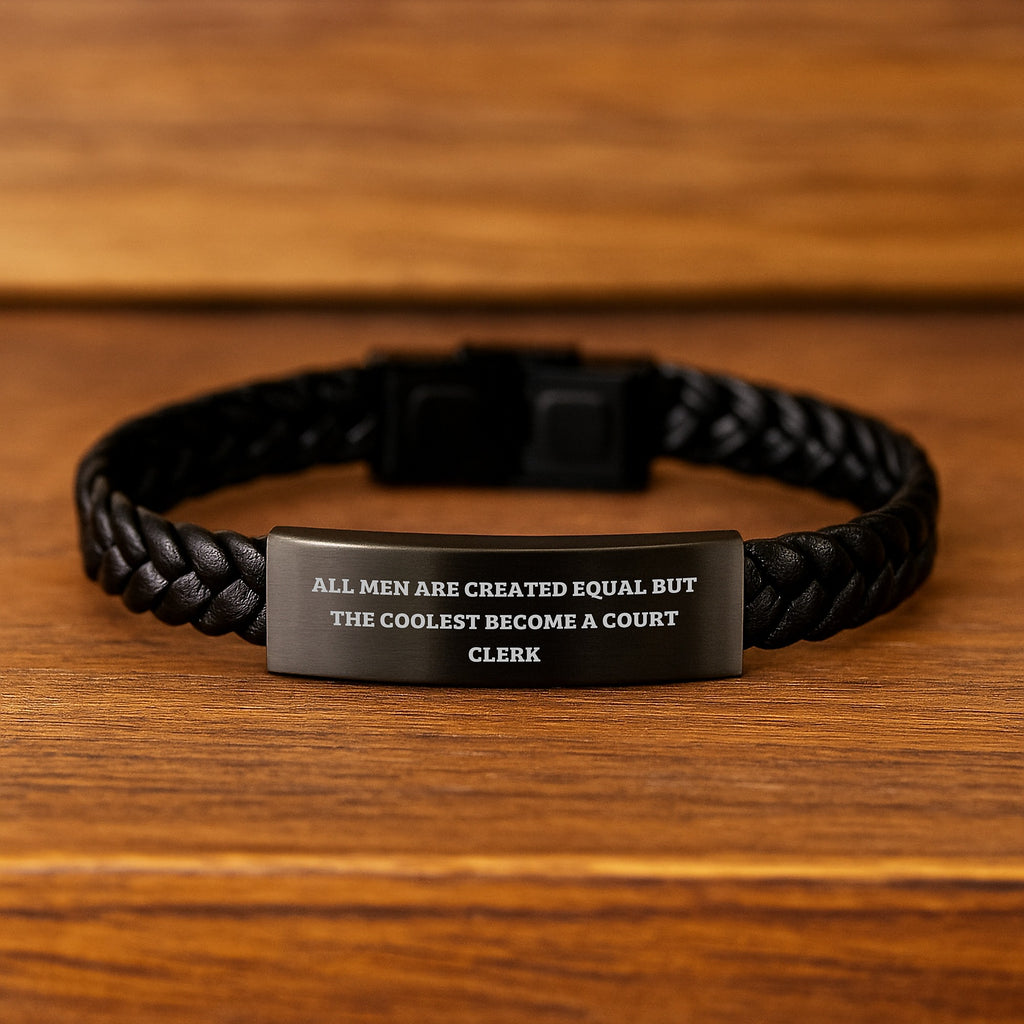 Court Clerk Interlaced Leather Bracelet Birthday Gift for a Best Friend - Image 2