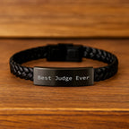 Funny Judge Quote Interlaced Leather Bracelet Gifts for Judge Friends Men Women Family