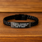 General Manager Gifts - Funny Quote Interlaced Leather Bracelet for General Manager, Valentine's Unique Gifts from Men to General Manager