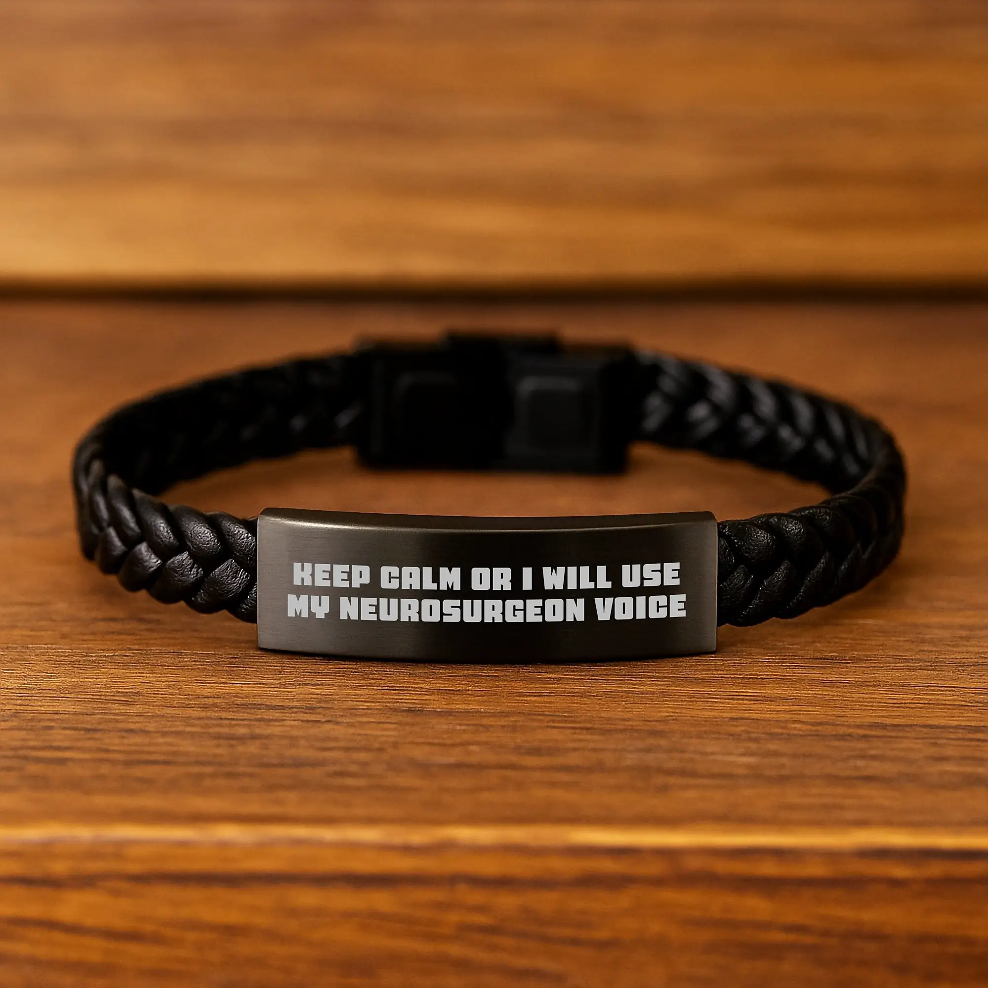 Birthday Gift Interlaced Leather Bracelet for Her Neurosurgeon Present - Image 2