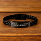 Funny Jeweler Gifts from Mom, Interlaced Leather Bracelet for Husband, Unique Christmas Memorable Presents for Men, Husband Wife Gift