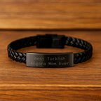 Turkish Angora Cat Lover Gifts Best Turkish Angora Mom Ever Unique Interlaced Leather Bracelet