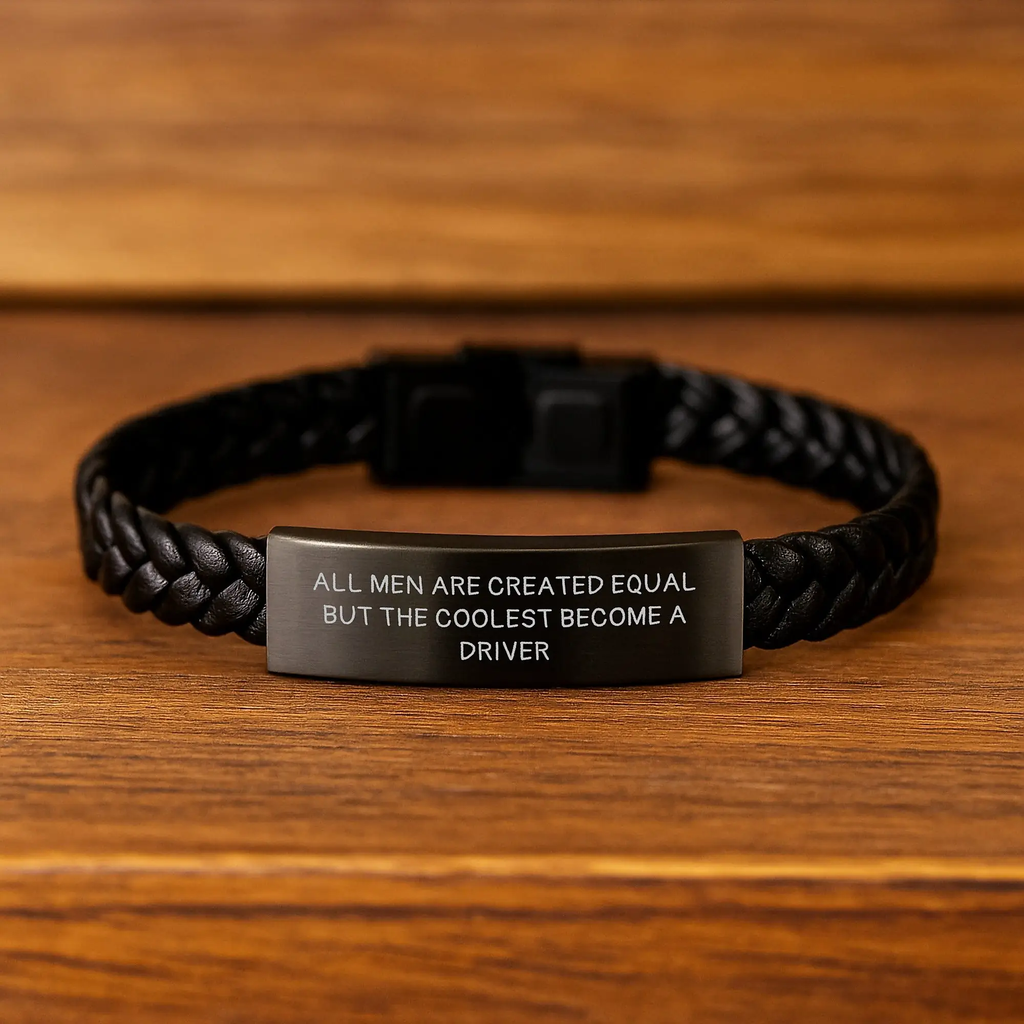 Driver Interlaced Leather Bracelet Idea for Coworkers Birthday Gift - Image 2