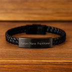 Funny Inspirational Quotes for Future Nurse Practitioner Interlaced Leather Bracelet Gifts from Friends, Gifts for Nurse Practitioner Birthday Unique Presents
