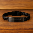 Bold Logger Interlaced Leather Bracelet Unique for Friends Birthday Gift - Image 2