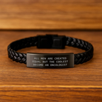 Oncologist Keepsake Interlaced Leather Bracelet for Him Birthday Gift - Image 2
