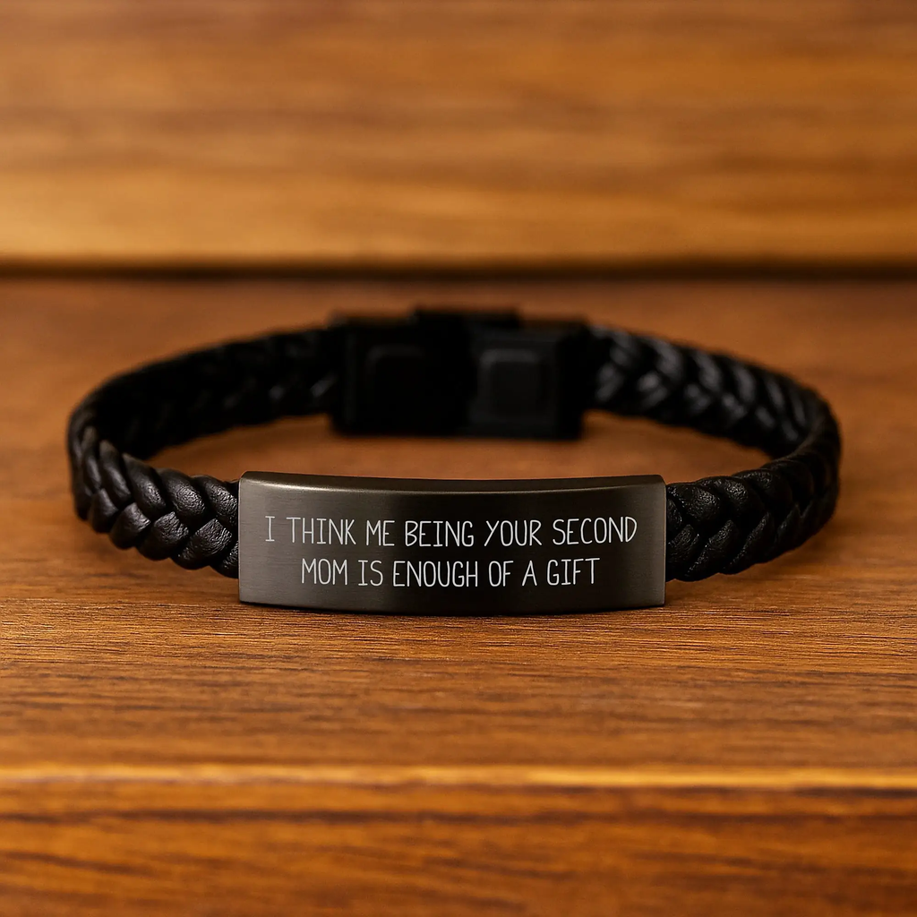 Birthday Gift Interlaced Leather Bracelet for Second Mom Present - Image 2