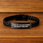 Bold Agent Interlaced Leather Bracelet Novelty Birthday Gift for Friends - Image 2