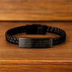 Funny Tool Maker Gifts, Tool Maker Christmas Unique Ideas, Interlaced Leather Bracelet for Men, Gifts from Friends, Funny Quote 'Don't Trust A Tool Maker That Doesn't Drink Coffee And Say F--k A Lot'