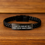 Urban Planner Gifts from Friends - Funny Quote Interlaced Leather Bracelet for Men Valentine's Unique Gifts