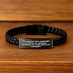 Marketing Manager Christmas Unique Gifts - Funny Interlaced Leather Bracelets for Men from Friends, Unique Christmas Unique for Marketing Manager