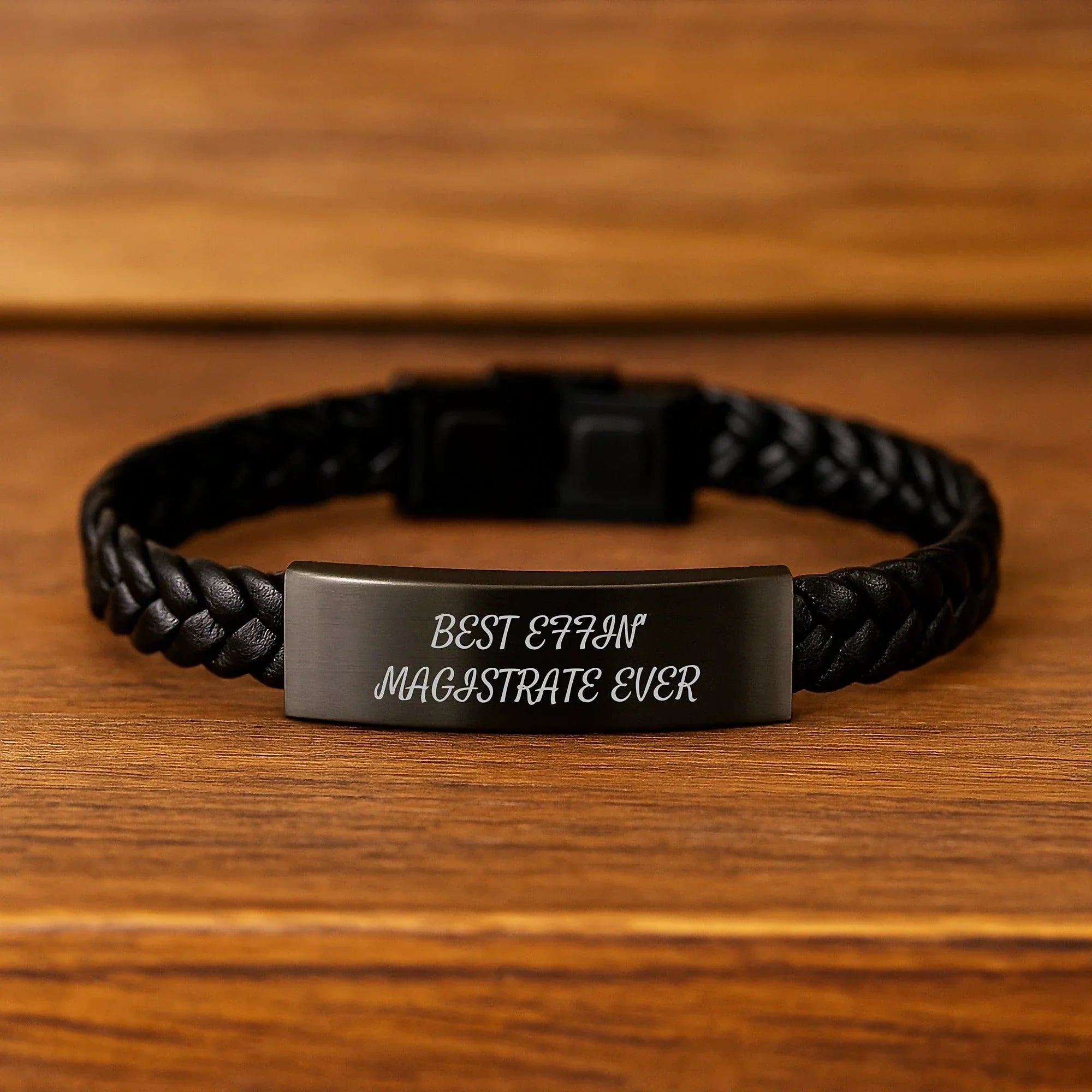 Funny Magistrate Gifts, Best Effin' Magistrate Ever Inspired Interlaced Leather Bracelet, Christmas Unique