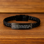 Funny Ambulance Driver Gifts from Friends for Men, If At First You Don't Succeed, Try Ambulance Driver Style Interlaced Leather Bracelet, Christmas Unique Gifts