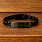 Auditor Dad Gifts, Funny Leather Interlaced Leather Bracelet, Gifts for Men, Christmas Unique Presents, Engraved Stainless Steel