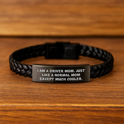 Funny Driver Mom Gifts from Husband to Wife - Interlaced Leather Bracelet for Men and Women - Unique Christmas Memorable Presents for Driver - Image 2