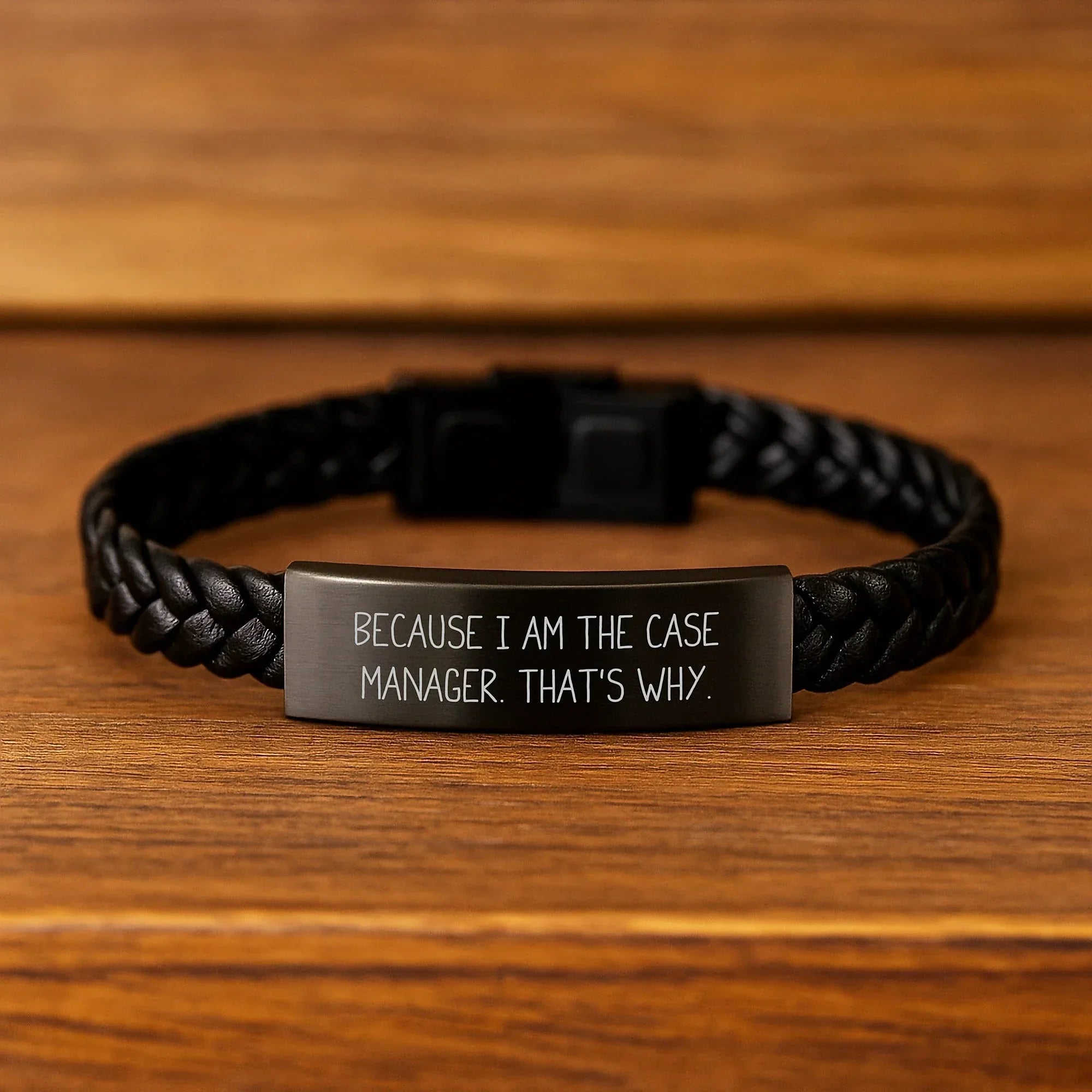 Case Manager Gifts from Family - Funny Quote Interlaced Leather Bracelet for Men, Graduation Unique Gifts for Case Manager