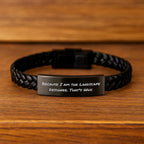 Funny Landscape Designer Gifts from Family for Men - Interlaced Leather Bracelet, Because I Am The Landscape Designer. That's Why.