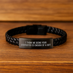 Stepsister Keepsake Interlaced Leather Bracelet for Him Birthday Gift - Image 2