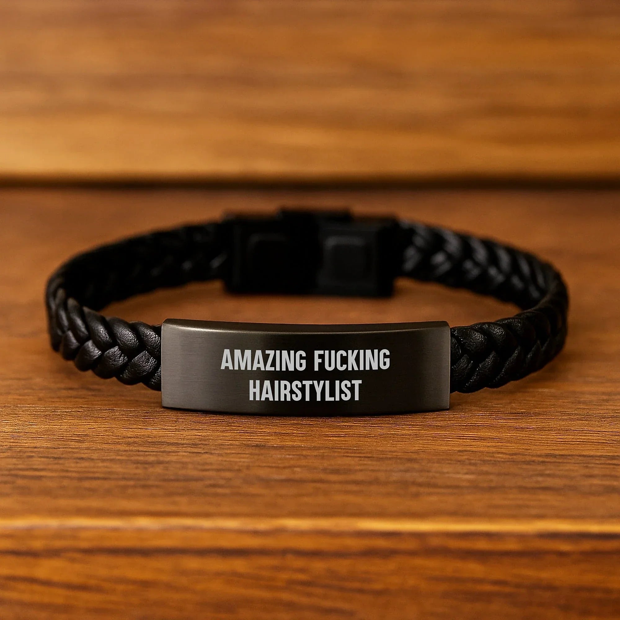 Hairstylist Gifts, Amazing 'F--king' Quote, Interlaced Leather Bracelet for Graduation, Gifts from Friends to Hairstylist, Unique Graduation Gifts for Hairstylist