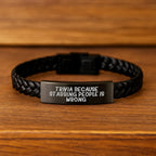 Trivia Fun Interlaced Leather Bracelet, Funny Quote, Gifts from Friends for Trivia Lovers on Birthday, Unique Trivia Gifts for Men, Women, Coworkers