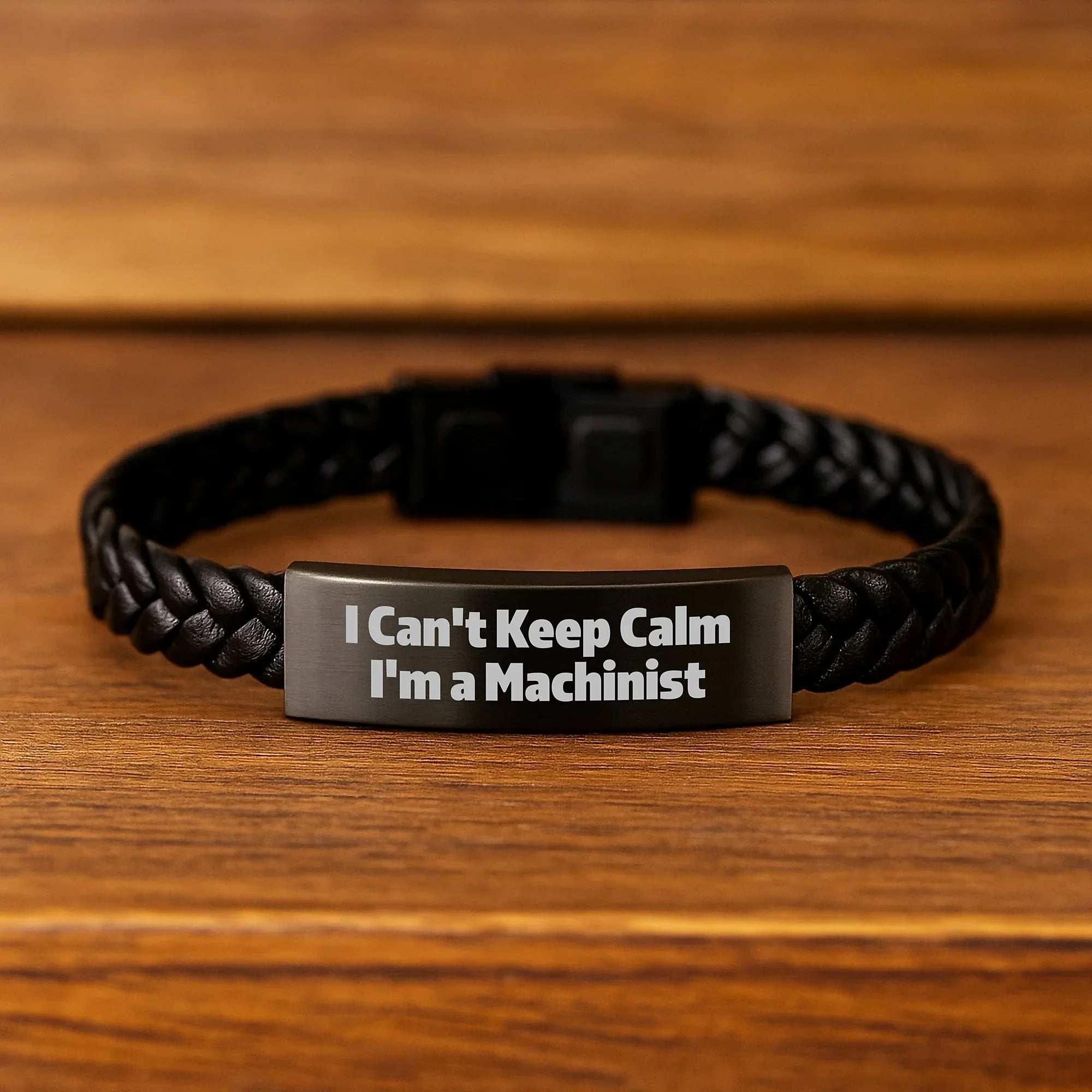 Funny Machinist Quote Interlaced Leather Bracelet, Christmas Unique Gifts for Machinist Man, Gifts from Men to Best Machinist Friend