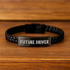 Funny Driver Quote Interlaced Leather Bracelet Gifts for Men, Unique Christmas Unique Gifts from Friends to Family