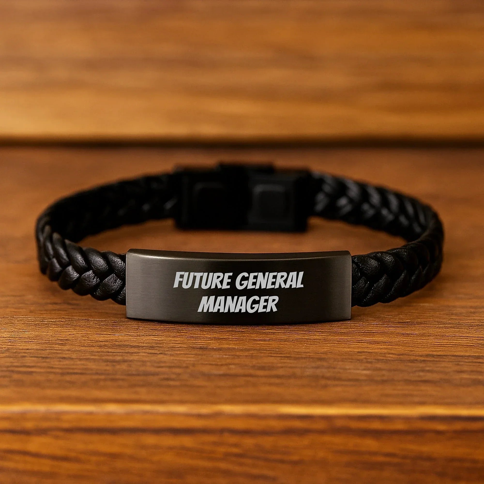 Funny Future General Manager Gifts from Family - Interlaced Leather Birthday Unique Gift for Men, Women, or Coworkers with Inspirational Quote