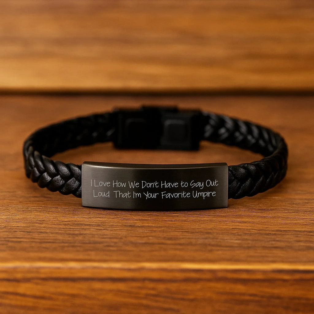 Funny Umpire Gifts from Men to Umpire Friends, Unique Christmas Unique Gifts for Umpire Enthusiasts, Interlaced Leather Umpire Bracelet