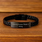 Funny Drawing Gifts for Men - Interlaced Leather Bracelet, Stainless Steel and PU Leather - Unique Christmas Unique Gifts from Friends