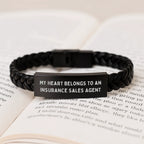 Funny Quote for Insurance Sales Agent, Christmas Unique Gifts for Men, Interlaced Leather Bracelet Gifts from Friends