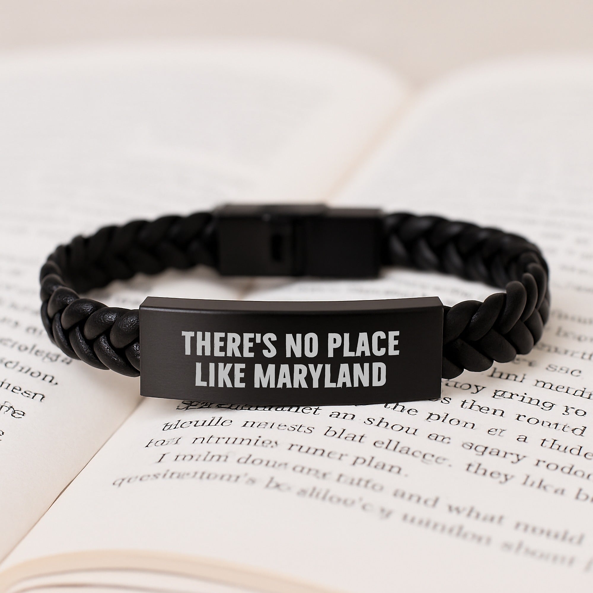 Maryland Gifts for Men - Funny Quote Interlaced Leather Bracelet Gifts from Maryland, Engraved Stainless Steel PU Leather, Christmas Unique Gifts - Image 3