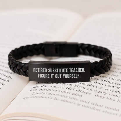Funny Gifts for Substitute Teachers - Interlaced Leather Bracelet, Unique Christmas Teacher Gifts from Men, Women, Family - Image 3