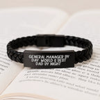 General Manager Gifts - Funny Quote Interlaced Leather Bracelet for General Manager, Valentine's Unique Gifts from Men to General Manager