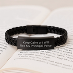 Principal Keepsake Interlaced Leather Bracelet for Him Birthday Gift - Image 3