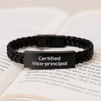 Funny Quote Vice-principal Gifts for Men from Friends on Birthday Unique Interlaced Leather Bracelets