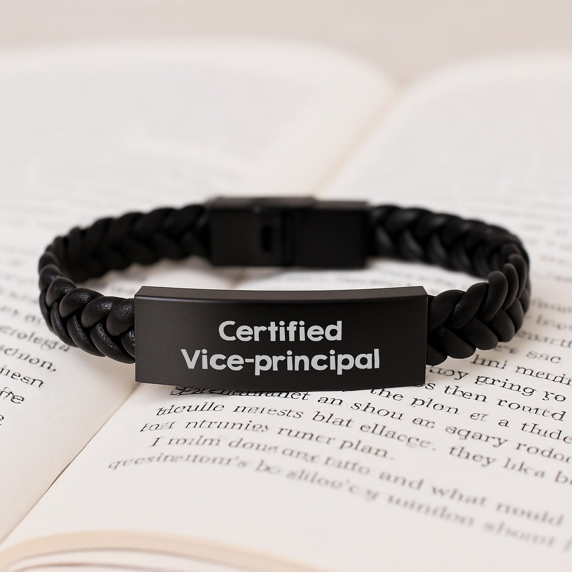 Funny Quote Vice-principal Gifts for Men from Friends on Birthday Unique Interlaced Leather Bracelets - Image 3
