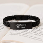 Funny Certified Nanny Gifts from Men Unique Interlaced Leather Bracelet for Nanny Christmas Unique Gifts