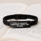 European Shorthair Cat Lover Gifts from Friends, Inspirational Interlaced Leather Bracelet for Women, Funny Quote, Unique Graduation Gifts for Her