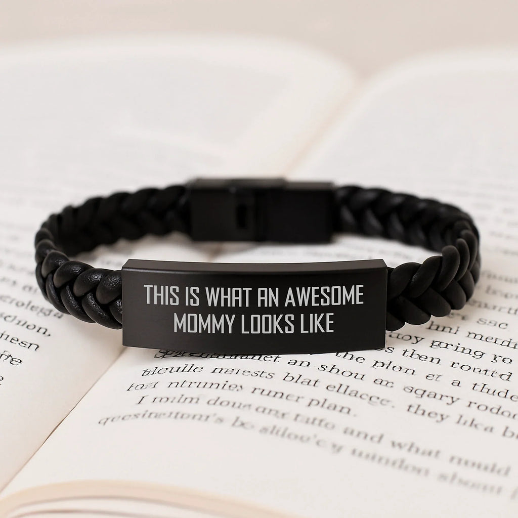 Funny Mommy Gifts Interlaced Leather Bracelet, Gifts from Mom, Christmas Unique Presents for Mom