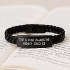 Funny Mommy Gifts Interlaced Leather Bracelet, Gifts from Mom, Christmas Unique Presents for Mom