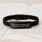 Fitness Trainer Keepsake Leather Bracelet for Him Birthday Gift - Image 3