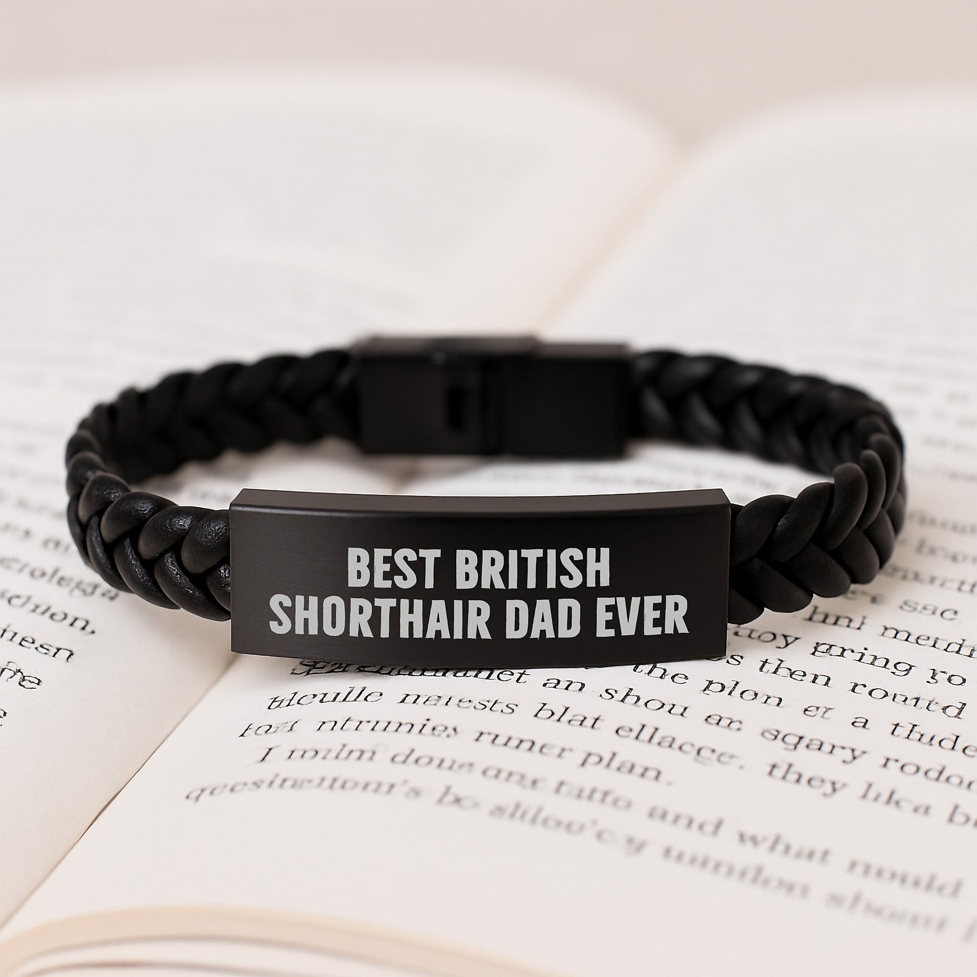 Funny British Shorthair Cat Dad Gifts - Interlaced Leather Graduation Accessories for Men, Women, Friends, Coworkers, Family - Image 3