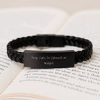 Funny Analyst Gifts for Men, Christmas Unique Interlaced Leather Bracelets - 'Keep Calm, I'm (almost) An Analyst' Sent by Friends