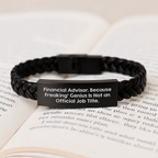Financial Advisor Keepsake Leather Bracelet for Him Birthday Gift - Image 3